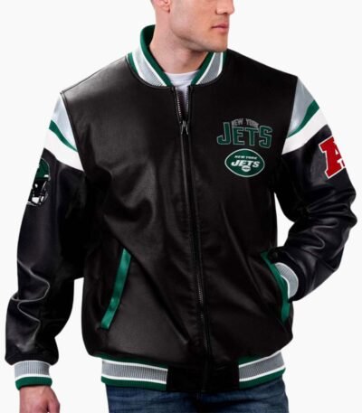NFL New York Jets Multi Varsity Leather Jacket
