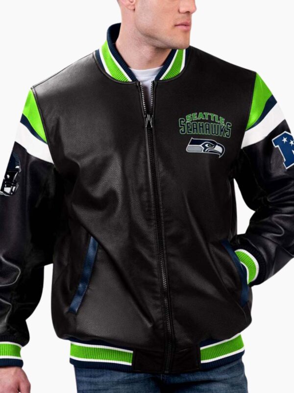 NFL Seattle Seahawks Varsity Leather Jacket