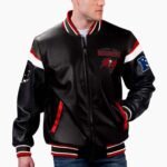 NFL Tampa Bay Buccaneers Multicolor Varsity Leather Jacket