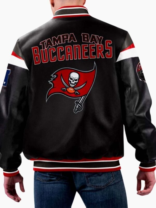 NFL Tampa Bay Buccaneers Multicolor Varsity Leather Jacket