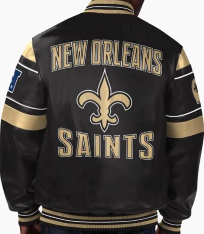 NFL Team New Orleans Saints Multicolor Leather Jacket