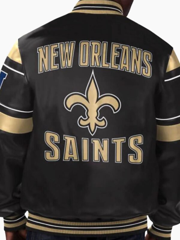 NFL Team New Orleans Saints Multicolor Leather Jacket