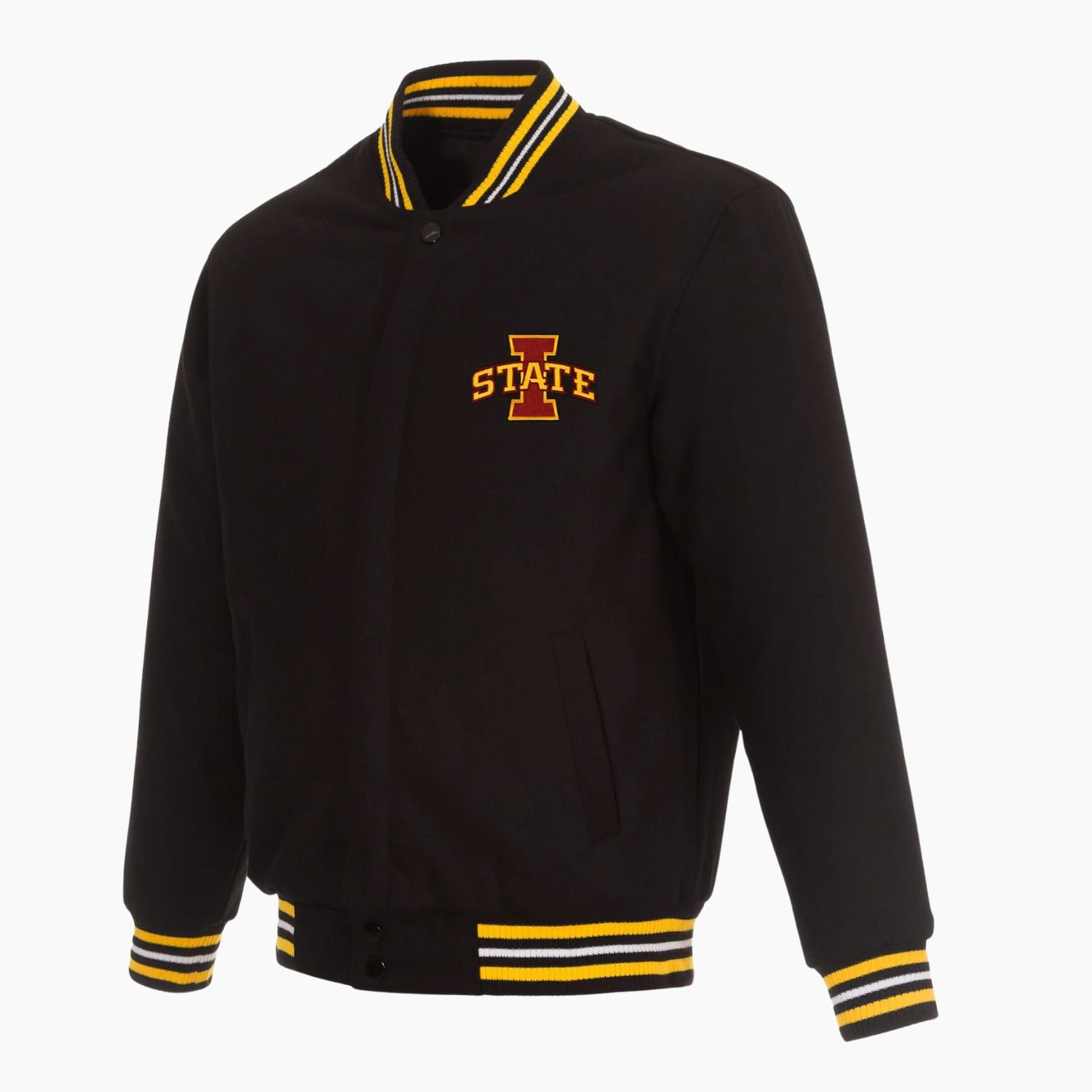 Black NCAA Team Iowa Hawkeyes Wool Jacket Black NCAA Team Iowa Hawkeyes Wool Jacket