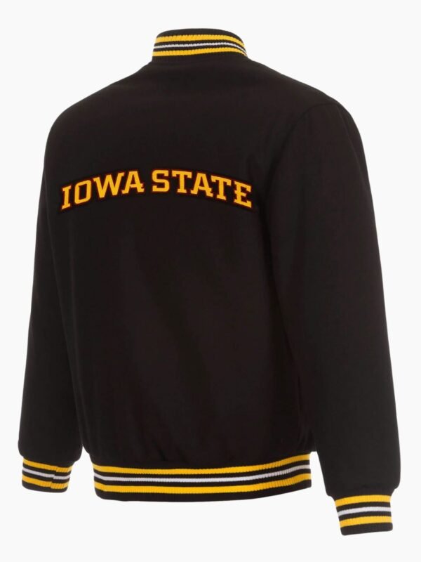 Black NCAA Team Iowa Hawkeyes Wool Jacket