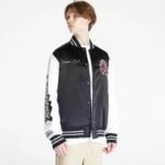 NBA Men's Toronto Raptors Black Team Origins Satin Full Snap Varsity Jacket