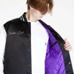 NBA Men's Toronto Raptors Black Team Origins Satin Full Snap Varsity Jacket