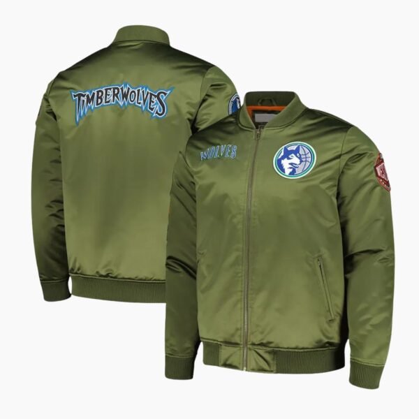 NBA Minnesota Timberwolves Satin Varsity Jacket
