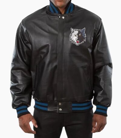 NBA Minnesota Timberwolves leather Varsity Jacket