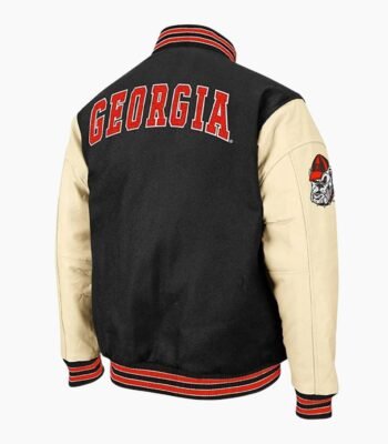 NCAA Georgia Bulldog Black And Cream Varsity Jacket