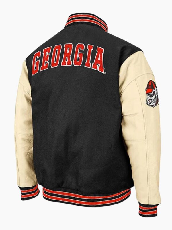 NCAA Georgia Bulldog Black And Cream Varsity Jacket
