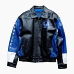 NCAA Kentucky Wildcats Black Blue Varsity Leather Jacket