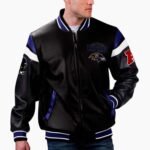 NFL Baltimore Ravens Multicolor Varsity Leather Jacket