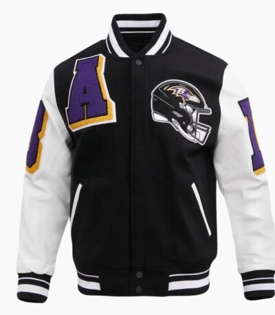 NFL Baltimore Ravens Ribbed Wool Varsity Jacket