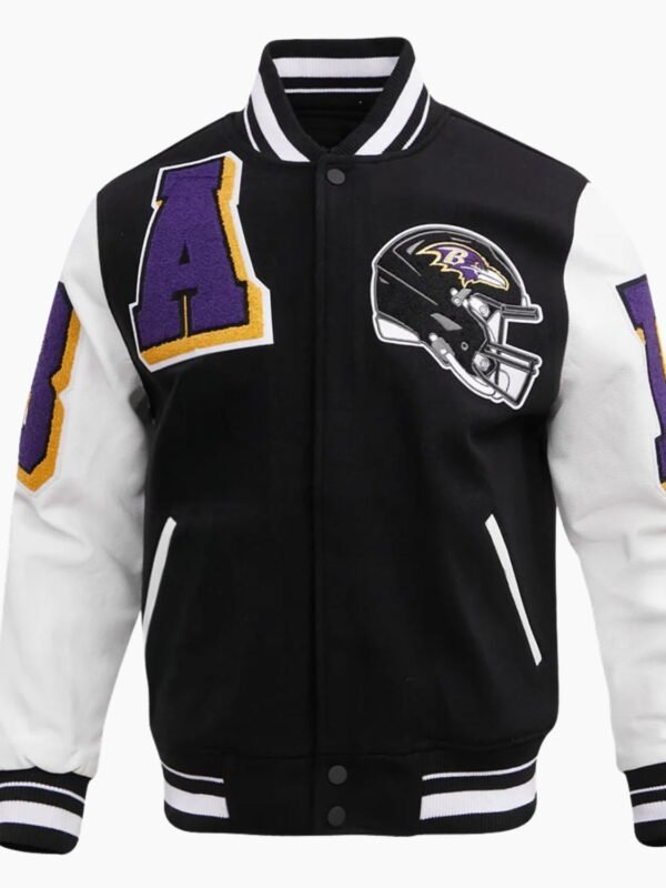 NFL Baltimore Ravens Ribbed Wool Varsity Jacket