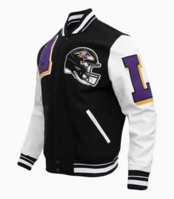 NFL Baltimore Ravens Ribbed Wool Varsity Jacket