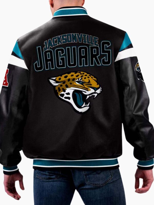 NFL Black Jacksonville Jaguars Varsity Leather Jacket