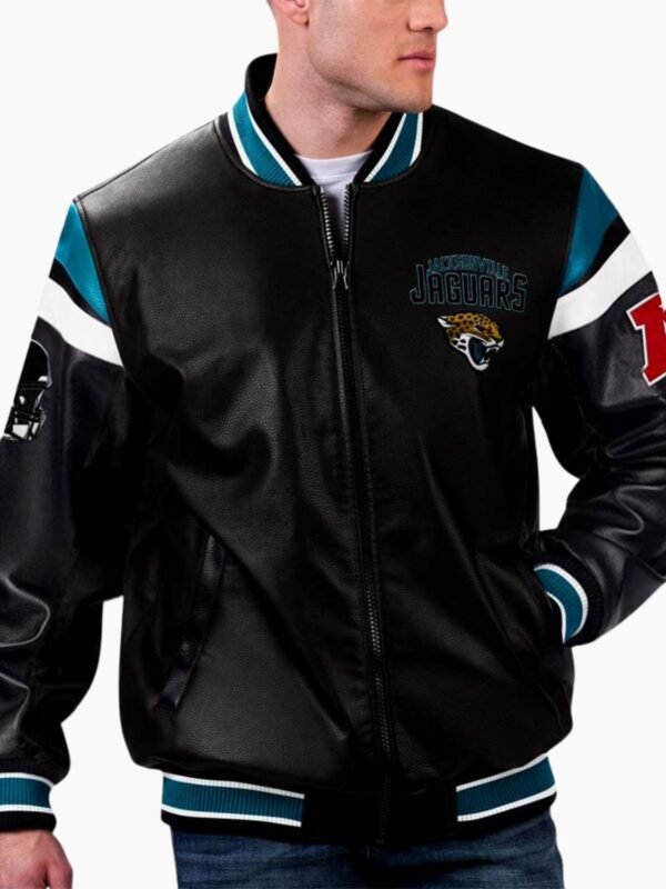 NFL Black Jacksonville Jaguars Varsity Leather Jacket