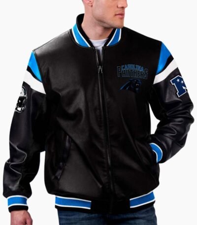 NFL Carolina Panther Football Varsity Leather Jacket