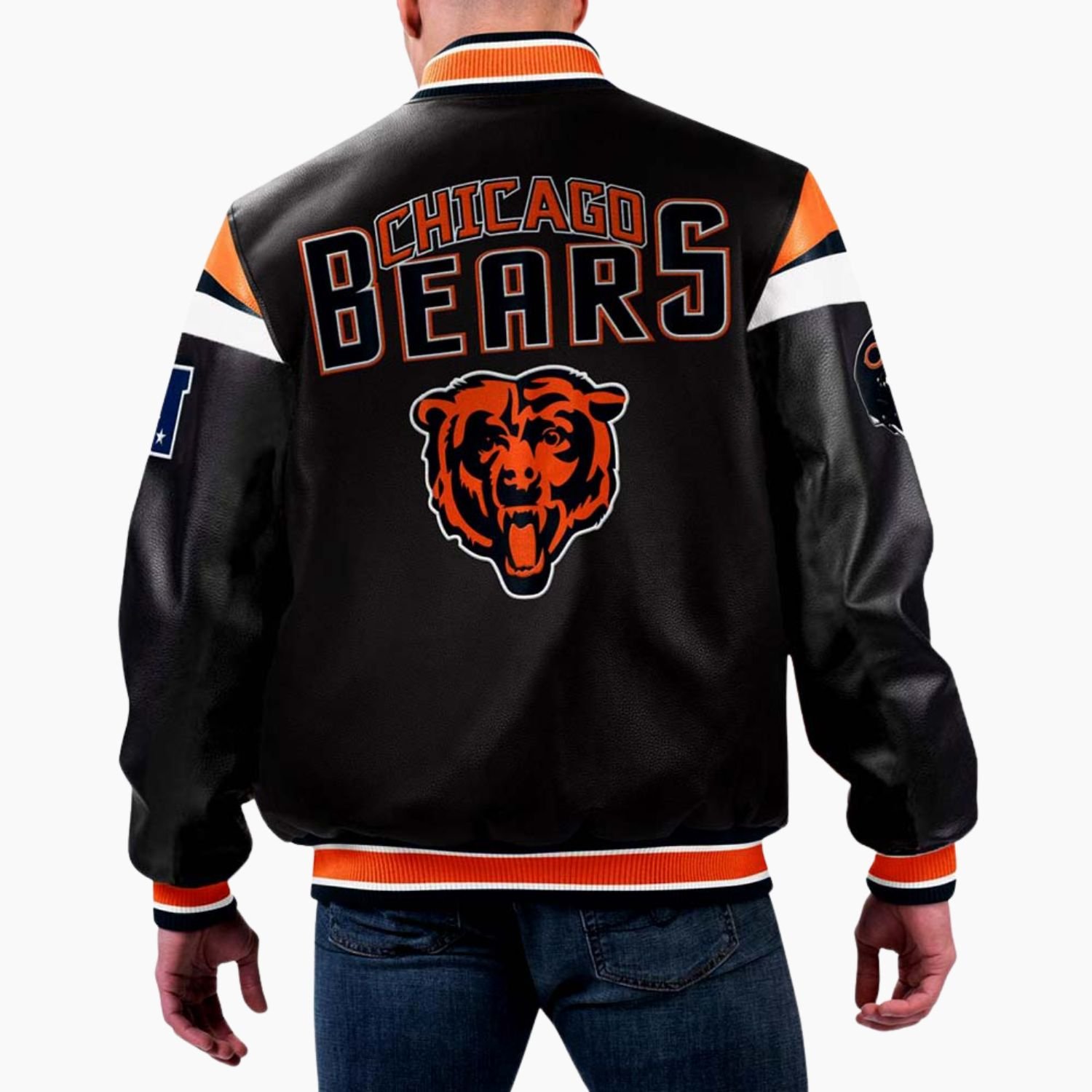 NFL Chicago Bears Varsity Leather Jacket NFL Chicago Bears Varsity Leather Jacket