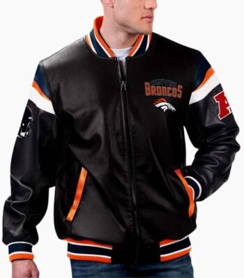 NFL Denver Broncos Varsity Leather Jacket