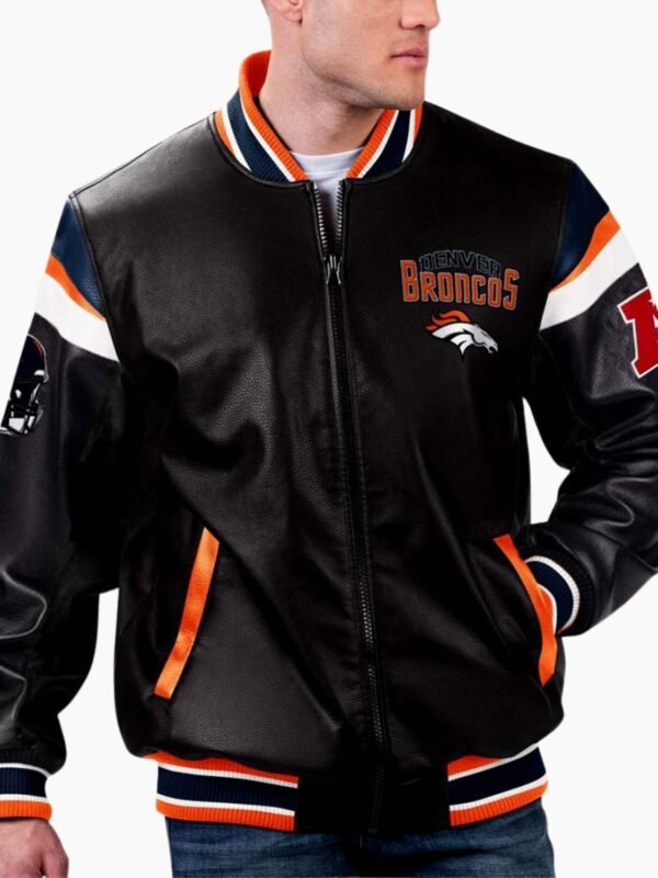 NFL Denver Broncos Varsity Leather Jacket
