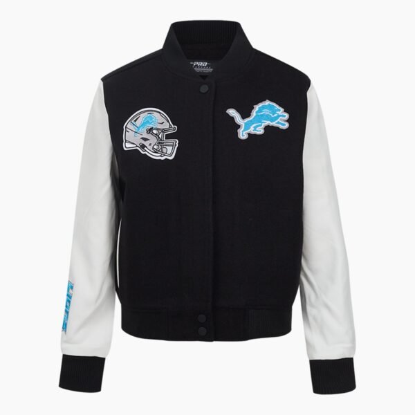 NFL Detroit Lions Classic Black Wool Varsity Jacket