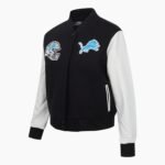 NFL Detroit Lions Classic Black Wool Varsity Jacket