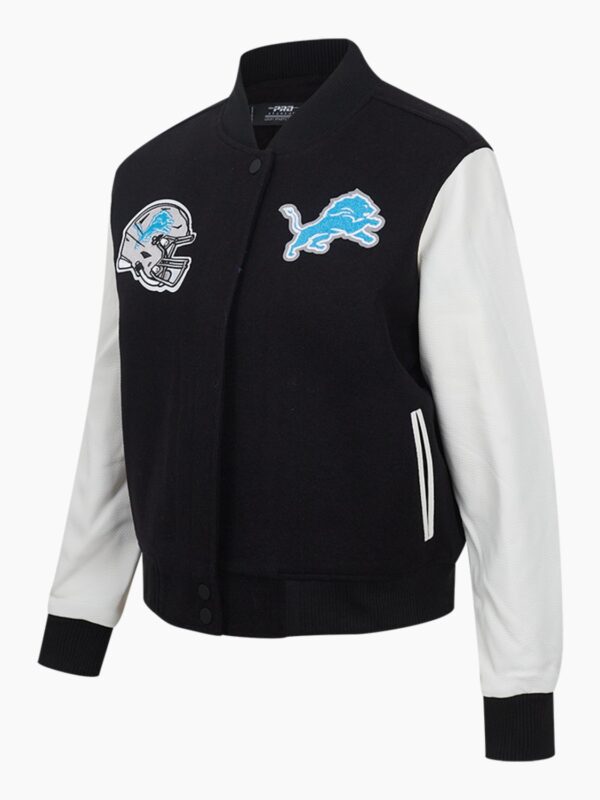 NFL Detroit Lions Classic Black Wool Varsity Jacket