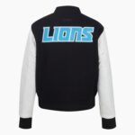 NFL Detroit Lions Classic Black Wool Varsity Jacket