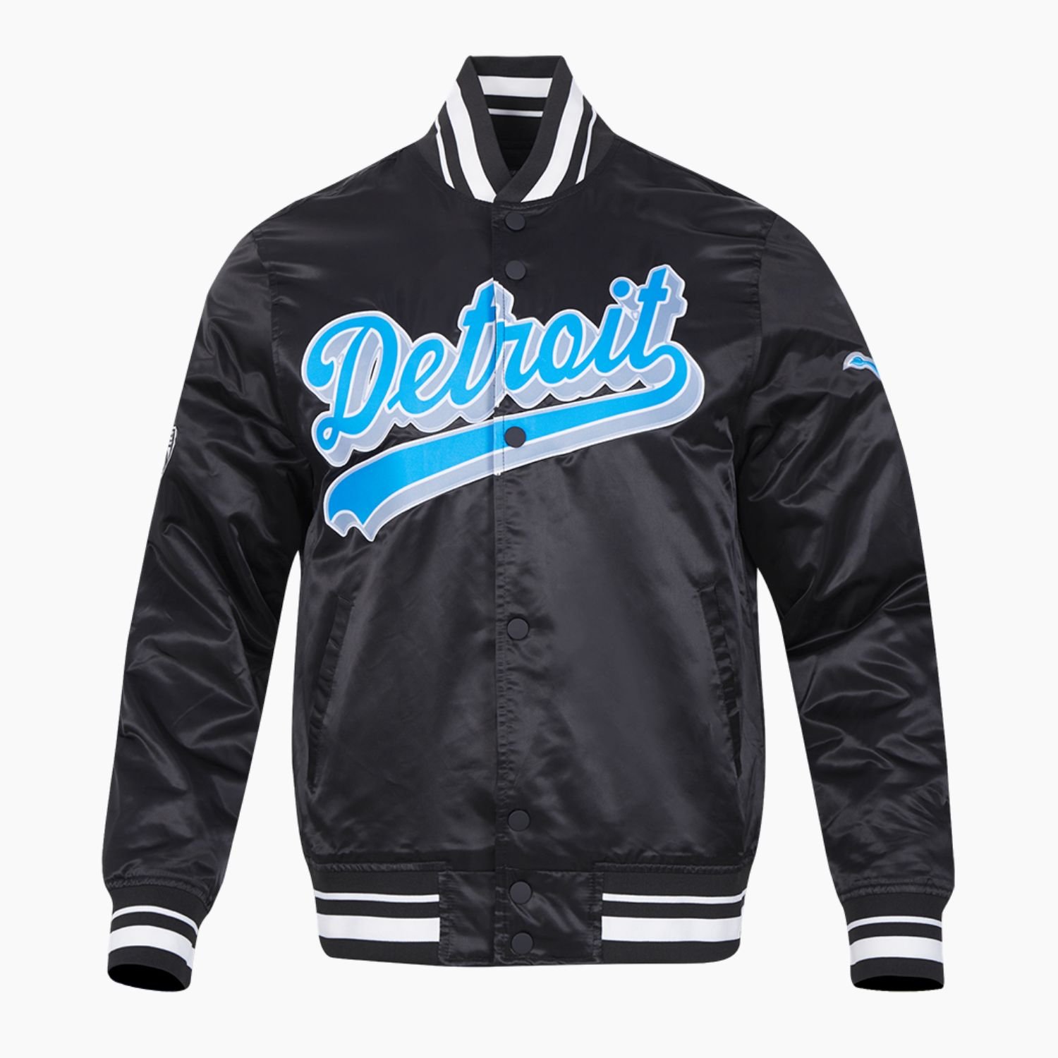 NFL Detroit Lions Script Tail Satin Jacket NFL Detroit Lions Script Tail Satin Jacket
