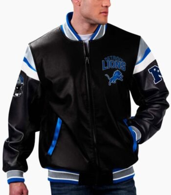NFL Detroit Lions Varsity Leather Jacket