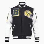 NFL Green Bat Packers Mashup Mens Rib Wool Varsity Jacket
