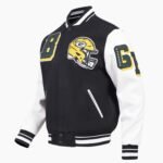NFL Green Bat Packers Mashup Mens Rib Wool Varsity Jacket