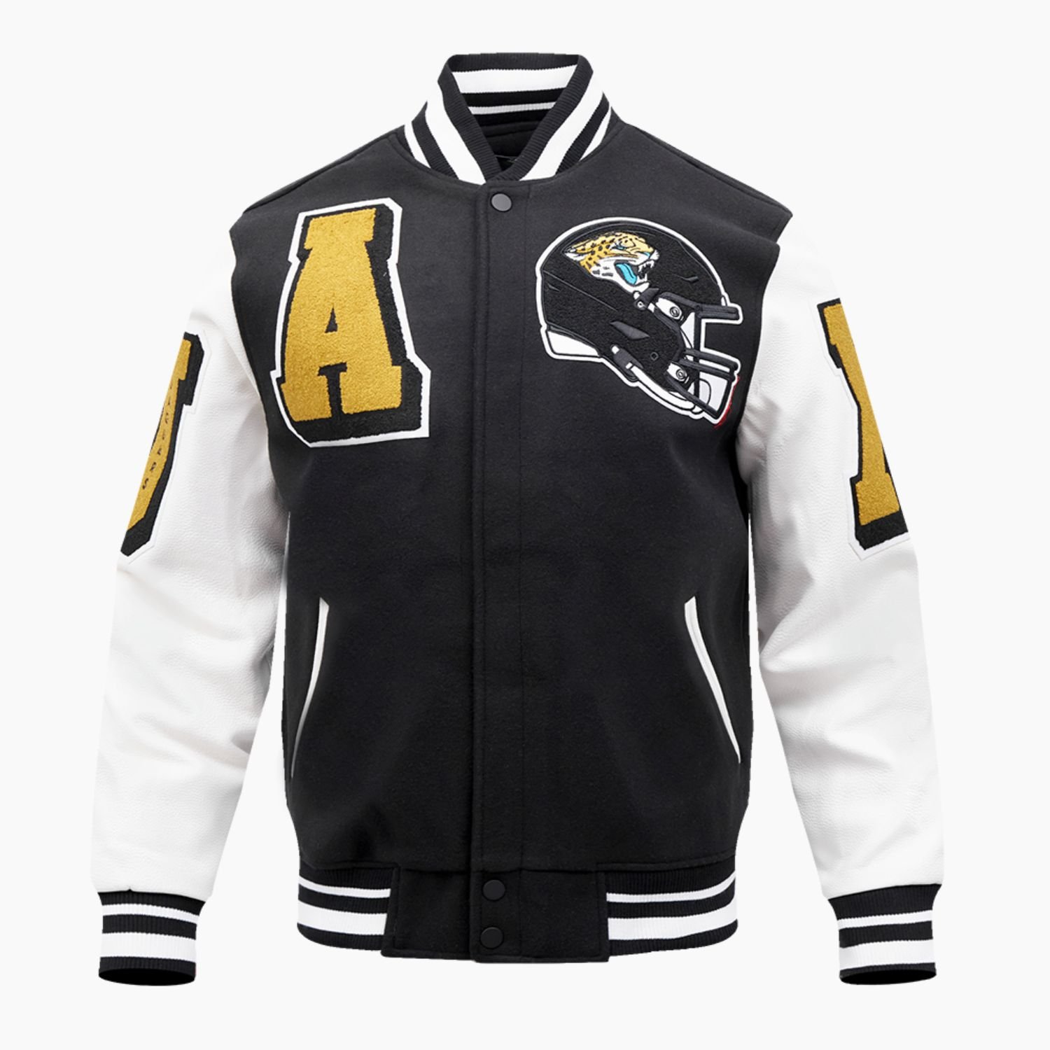 NFL Jacksonville Jaguars Mashup Rib Wool Varsity Jacket NFL Jacksonville Jaguars Mashup Rib Wool Varsity Jacket