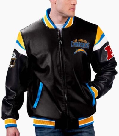 NFL Los Angeles Chargers Multicolor Varsity Leather Jacket