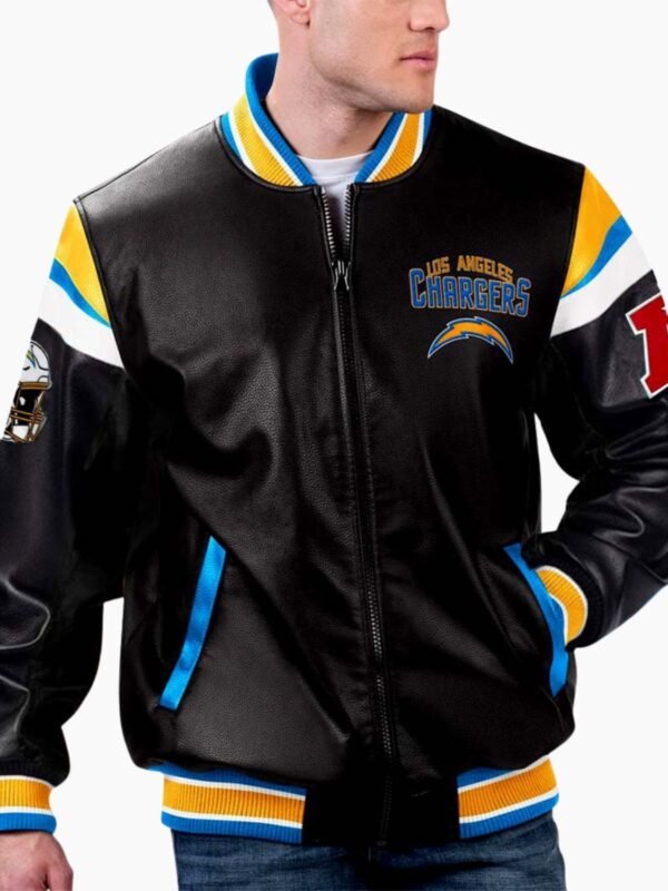 NFL Los Angeles Chargers Multicolor Varsity Leather Jacket