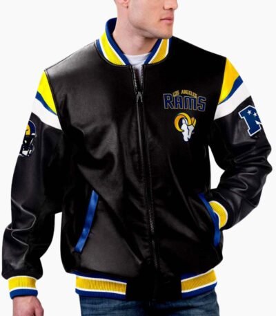 NFL Los Angeles Rams Multicolor Varsity Leather Jacket