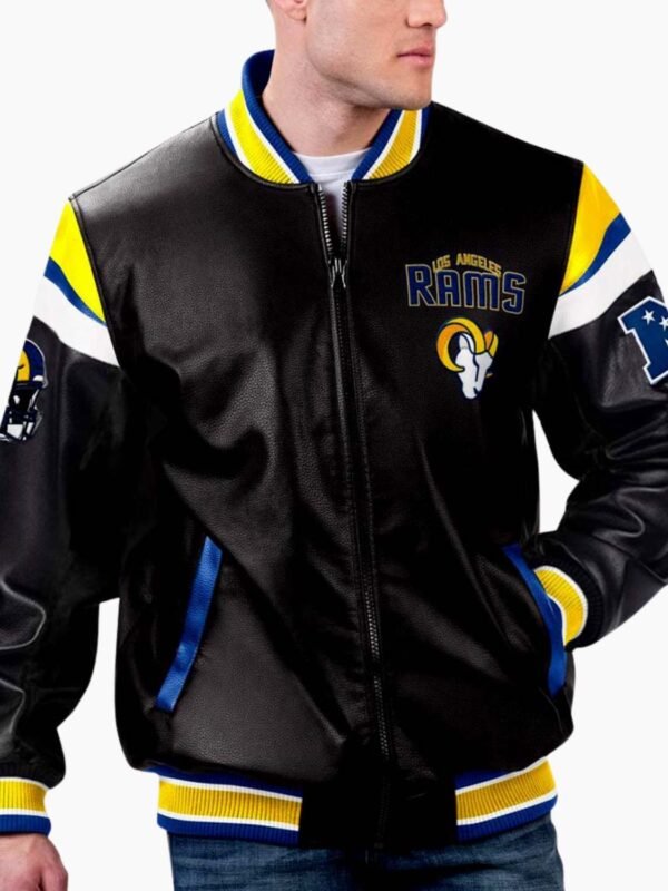 NFL Los Angeles Rams Multicolor Varsity Leather Jacket