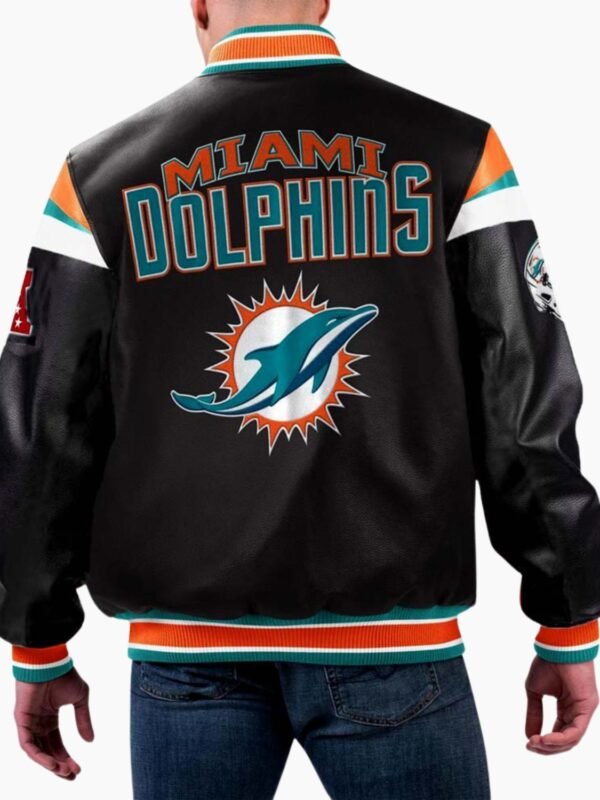 NFL Miami Dolphins Varsity Leather Jacket