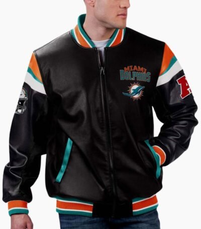 NFL Miami Dolphins Varsity Leather Jacket