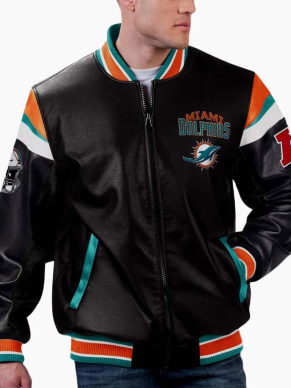 NFL Miami Dolphins Varsity Leather Jacket