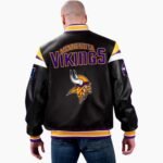 NFL Minnesota Vikings Multicolor Varsity Leather Jacket