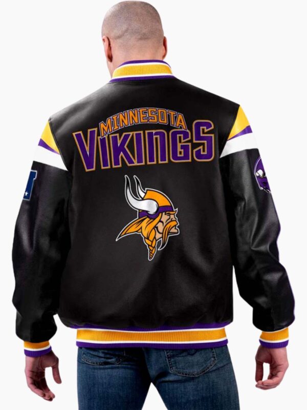 NFL Minnesota Vikings Multicolor Varsity Leather Jacket