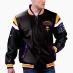NFL Minnesota Vikings Multicolor Varsity Leather Jacket