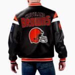 NFL Multi Cleveland Browns Varsity Leather Jacket