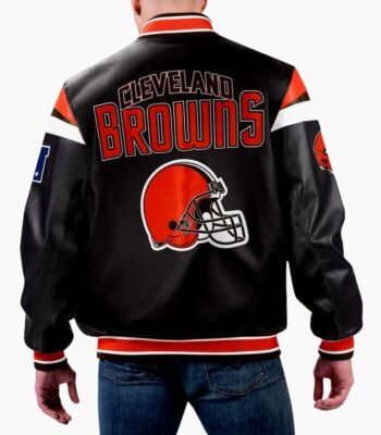NFL Multi Cleveland Browns Varsity Leather Jacket