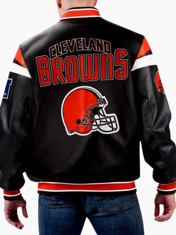 NFL Multi Cleveland Browns Varsity Leather Jacket