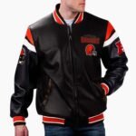 NFL Multi Cleveland Browns Varsity Leather Jacket