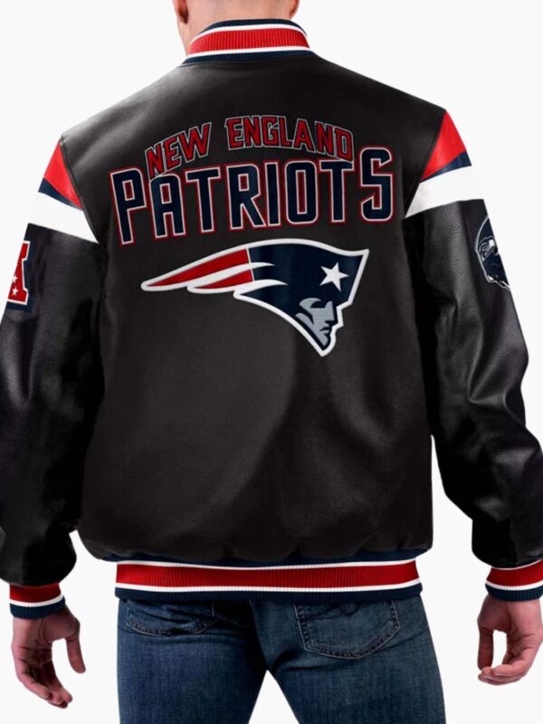 NFL Multi New England Patriots Varsity Leather Jacket