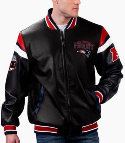 NFL Multi New England Patriots Varsity Leather Jacket
